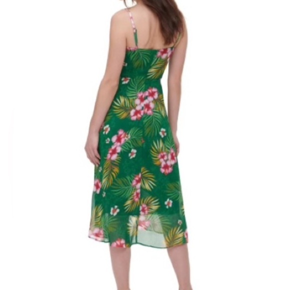 Kensie Green Tropical Print Midi Dress Size 10 - Picture 2 of 16